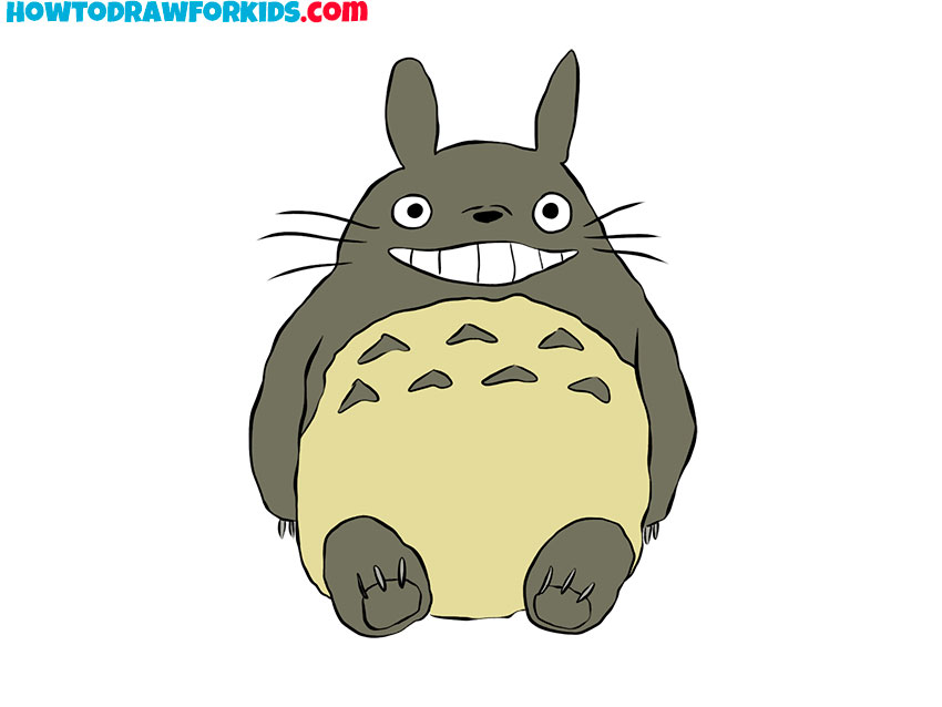 Erase extra lines and color Totoro