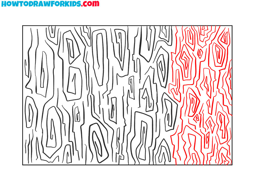 Complete the bark outline