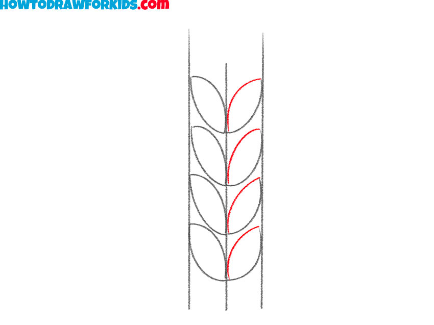 Finalize the grain shapes on the right side