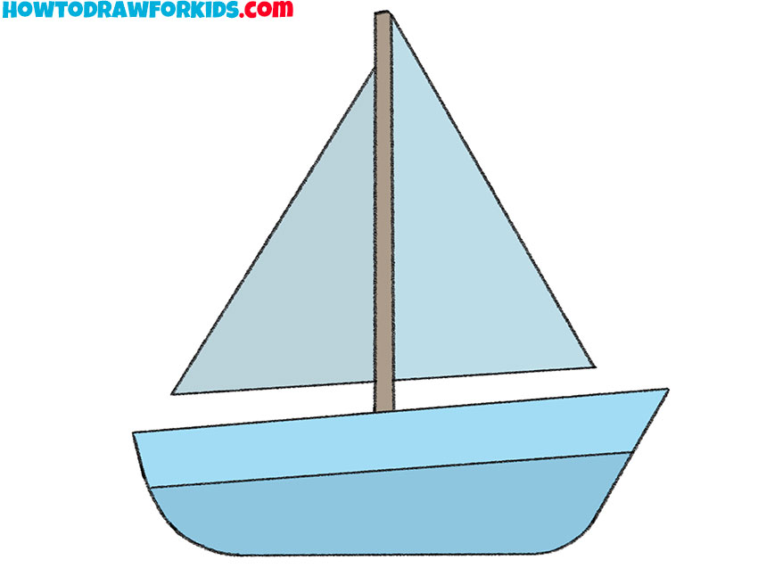 drawing a boat step by step