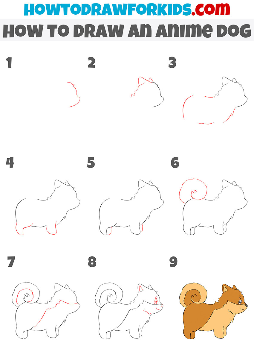 easy anime dog drawing tutorial