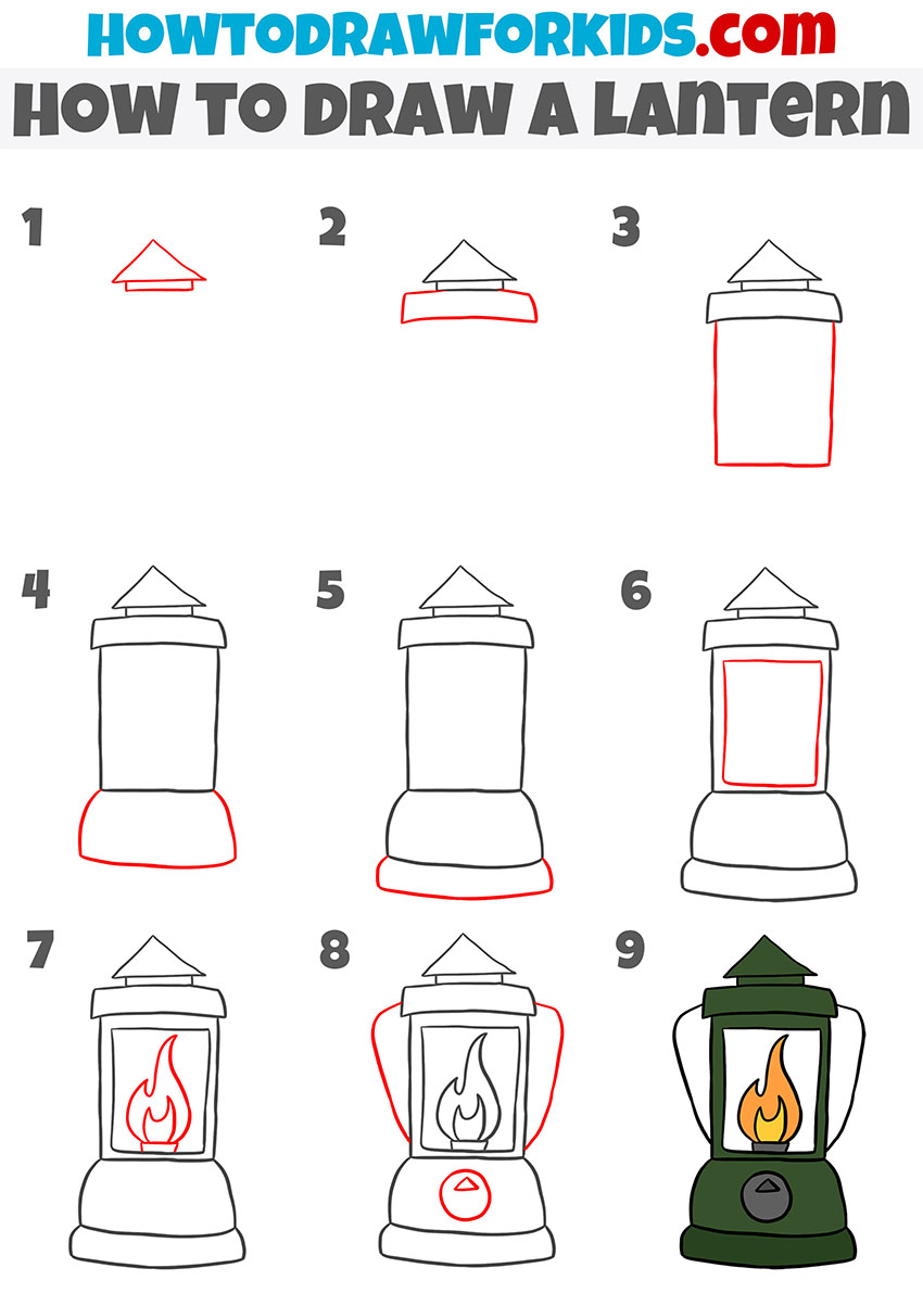 easy lantern drawing tutorial