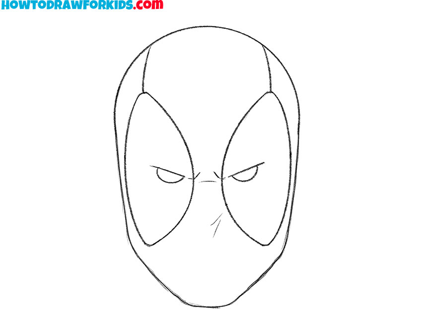 easy way to draw a Deadpool face