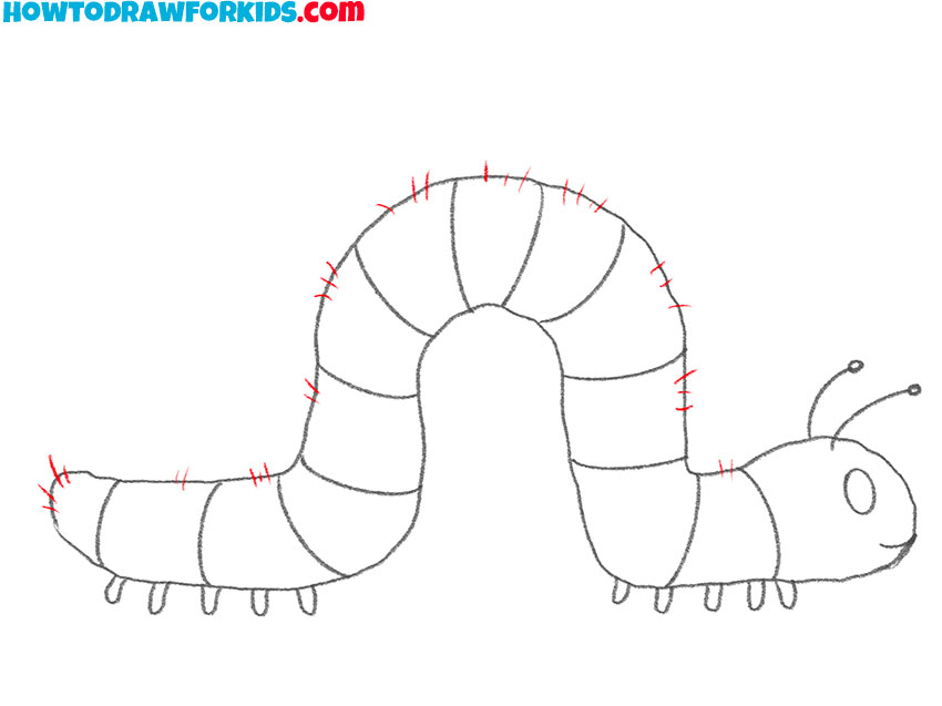 easy way to draw a caterpillar