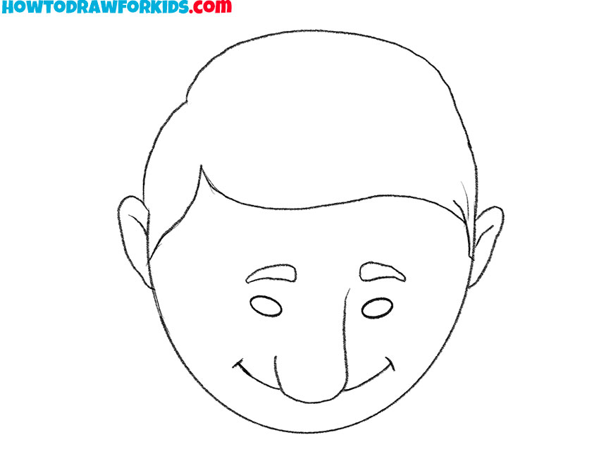 easy way to draw a face looking down