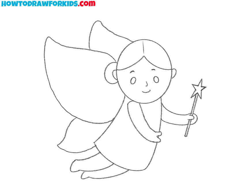 easy way to draw a fairy