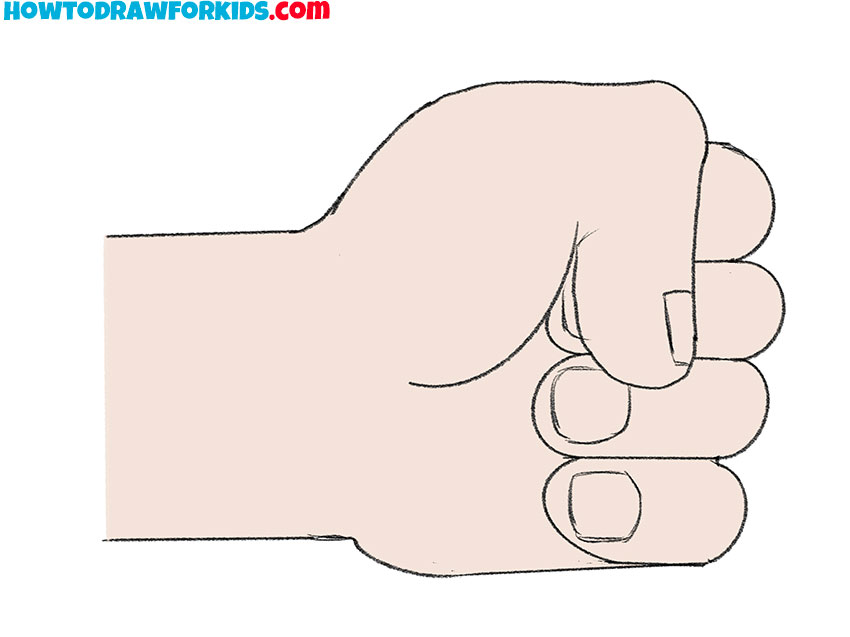 easy way to draw a fist