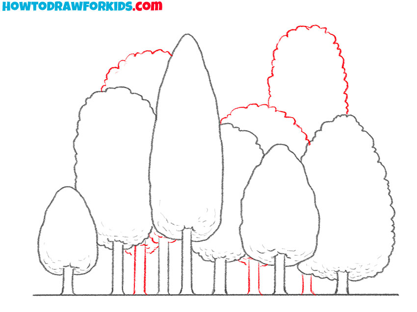 easy way to draw a forest