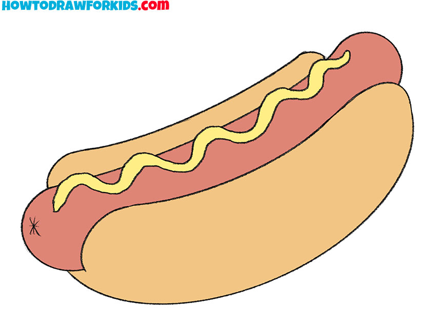 easy way to draw a hot dog