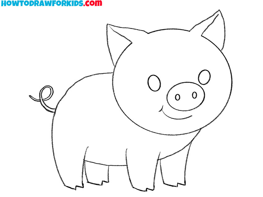 easy way to draw a pig