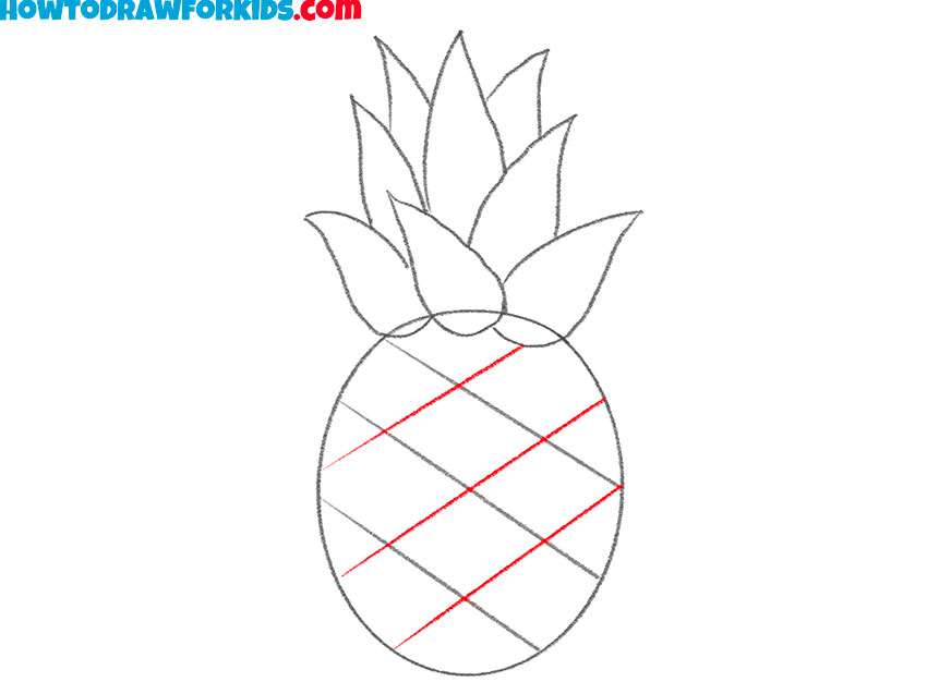 easy way to draw a pineapple
