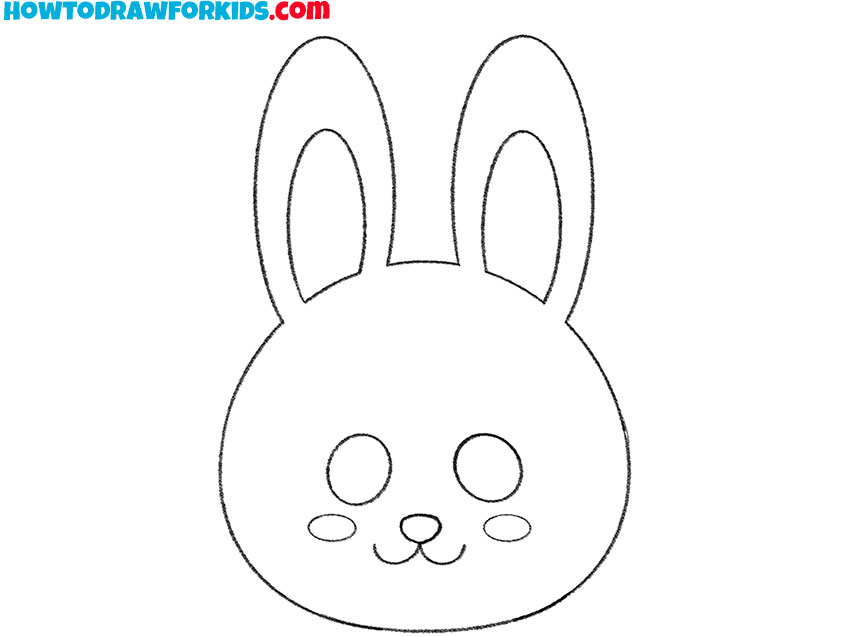 easy way to draw a rabbit face