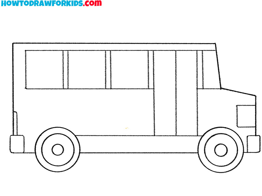 easy way to draw a school bus
