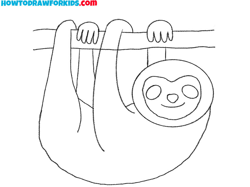 easy way to draw a sloth
