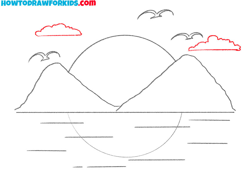 easy way to draw a sunset