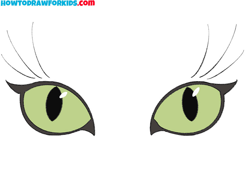 easy way to draw cat eyes
