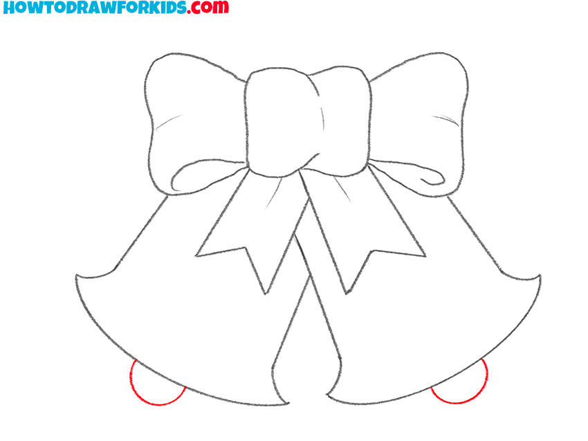 easy way to draw christmas bells