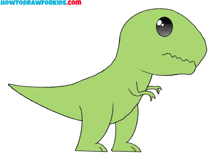 how to draw T-Rex step by step easy