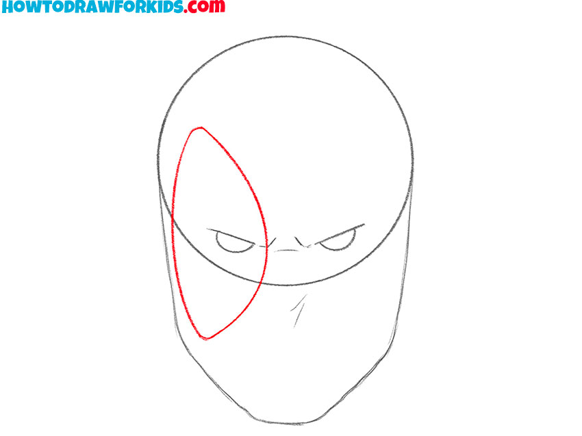 how to draw a Deadpool face for kids easy