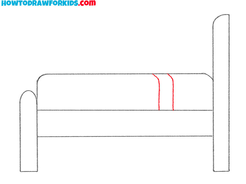 how to draw a bed for kids easy