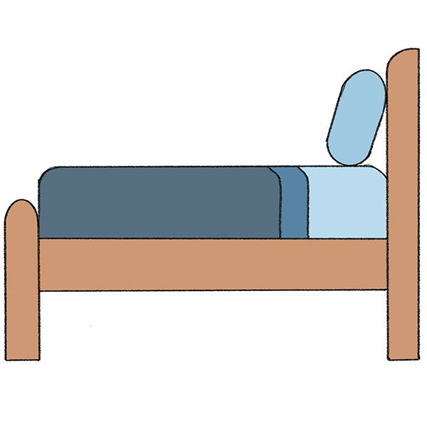 how to draw a bed for kids