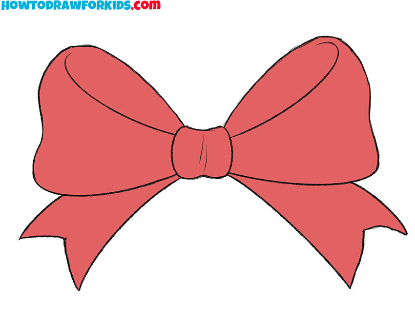 how to draw a bow step by step easy