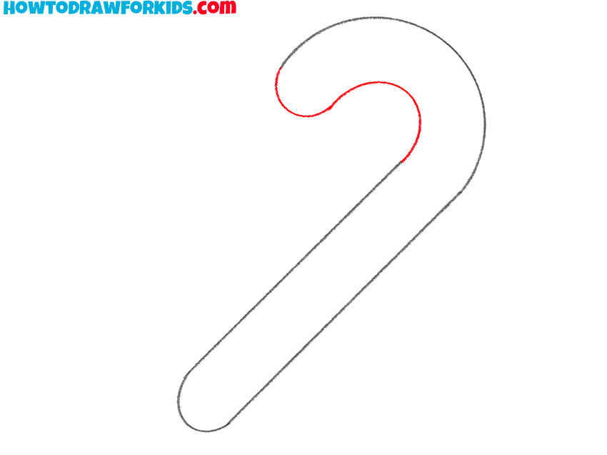 how to draw a candy cane easy step by step