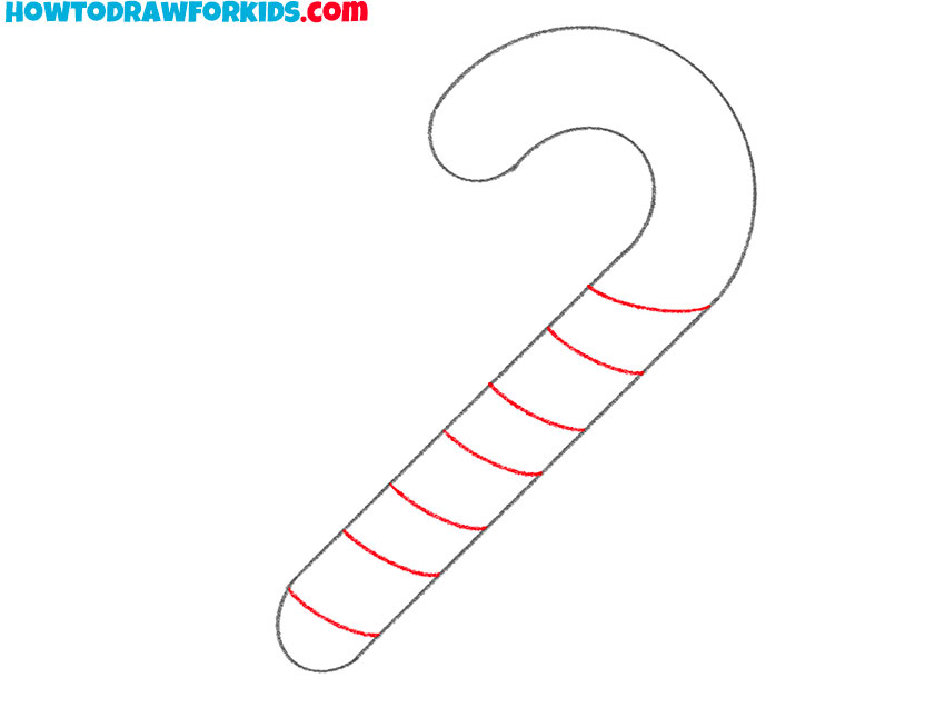 how to draw a candy cane for kids easy