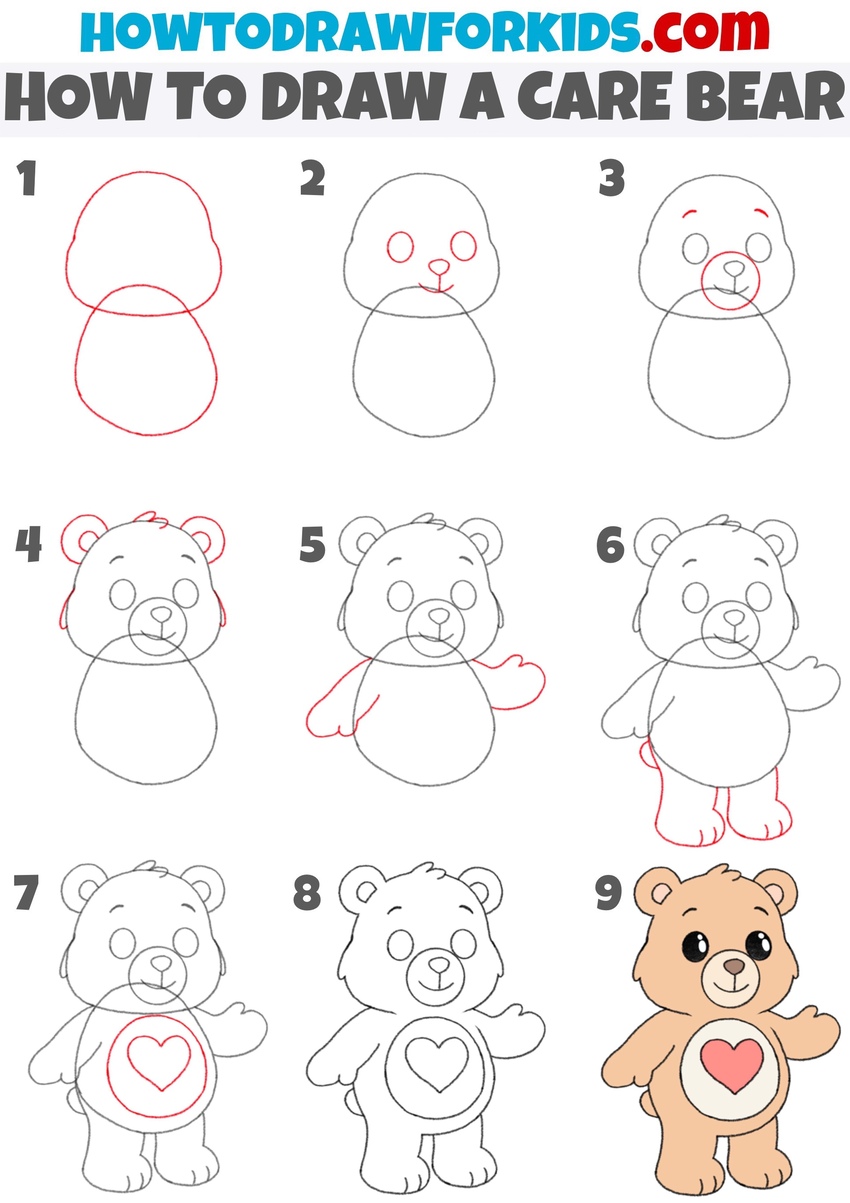 How to draw a care Beas step by step