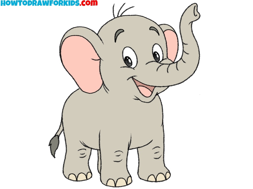 How to draw a cartoon elephant featured image