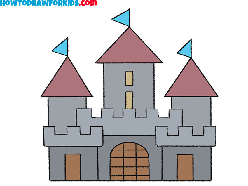 how to draw a castle featured image