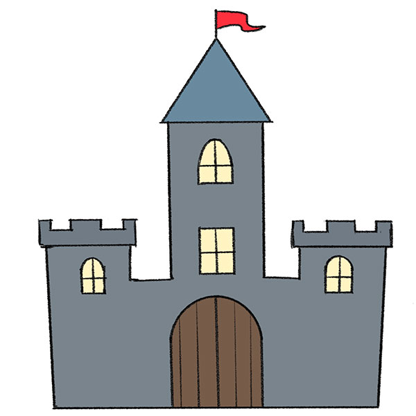 How to Draw an Easy Castle Easy Drawing Tutorial For Kids