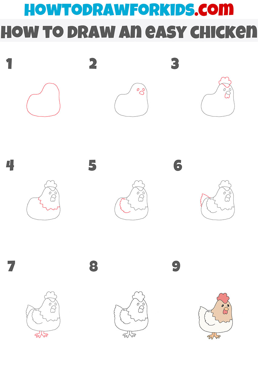 how to draw a chicken from a different angle
