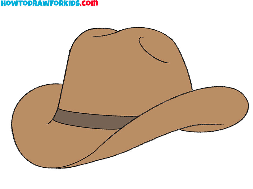 How To Draw A Cowboy Hat Easy Drawing Tutorial For Kids   How To Draw A Cowboy Hat Step By Step Easy 