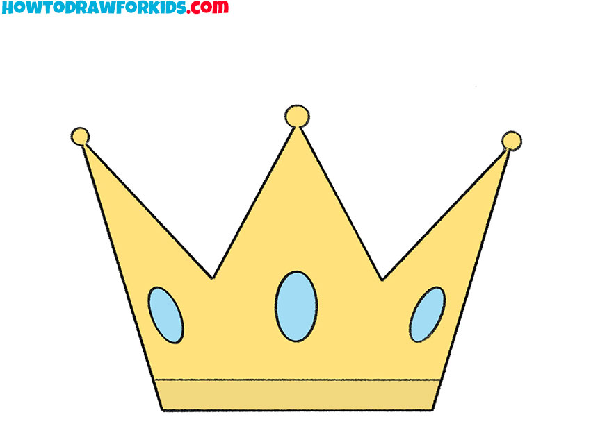 how to draw a crown step by step easy
