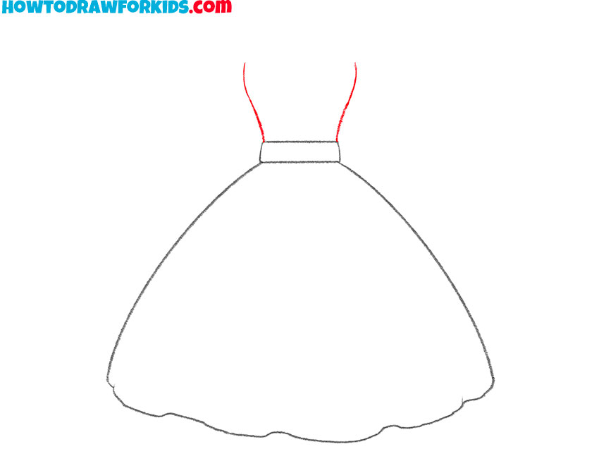 how to draw a dress easy step by step