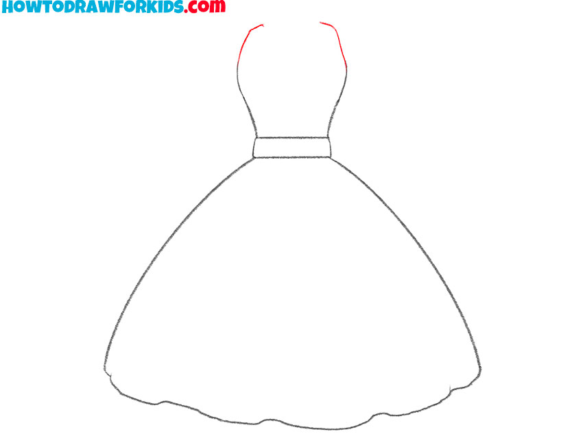 how to draw a dress for kids easy