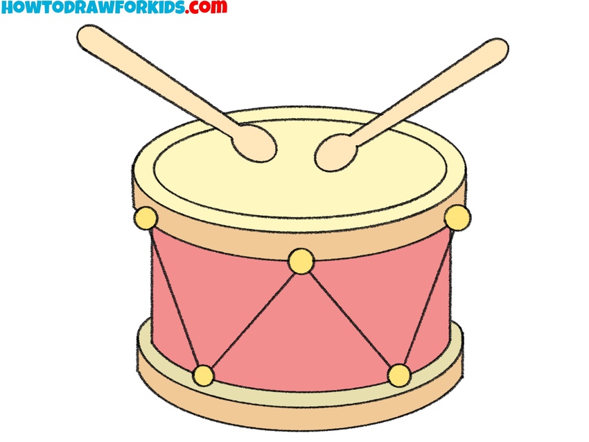 how to draw a drum featured image
