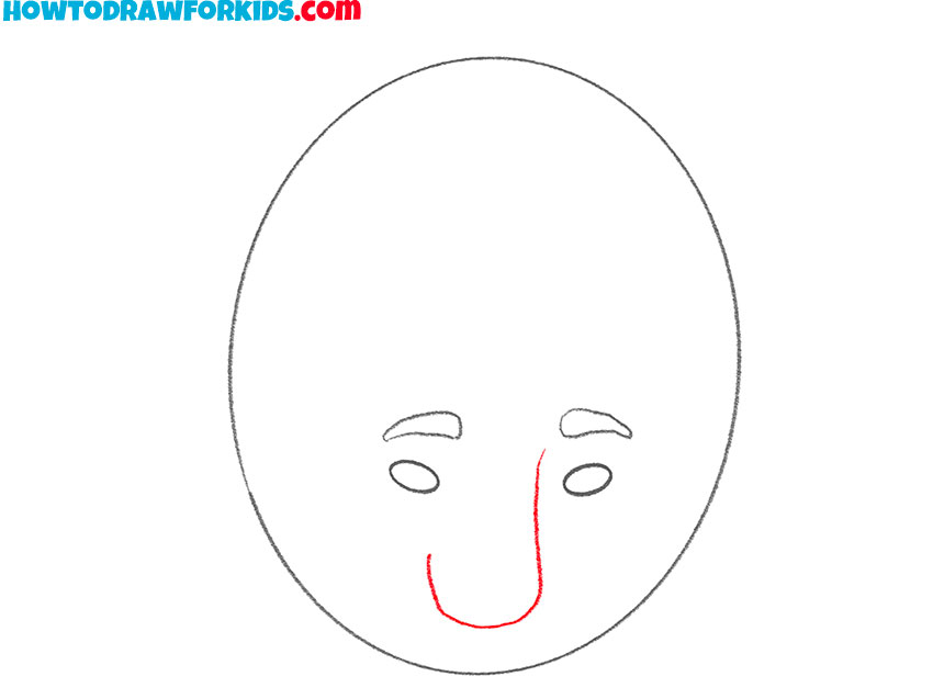 how to draw a face looking down easy step by step