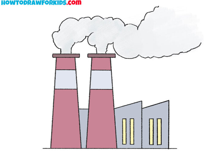 How to Draw a Factory Easy Drawing Tutorial For Kids