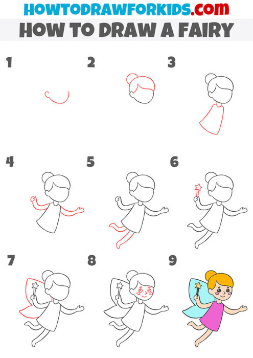 How to Draw a Fairy Step by Step - Easy Drawing Tutorial For Kids