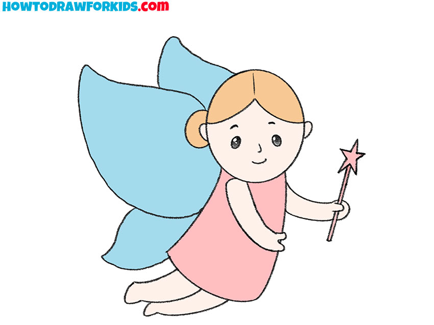 Child drawing fairy flying on a flower Stock Illustration by ©strekalova  #98642408