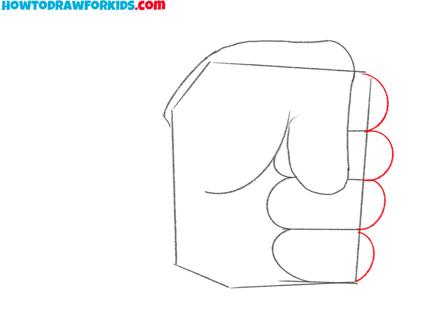 how to draw a fist easy step by step