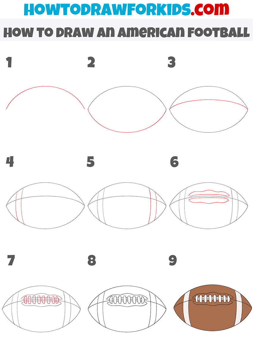 how to draw a football step by step