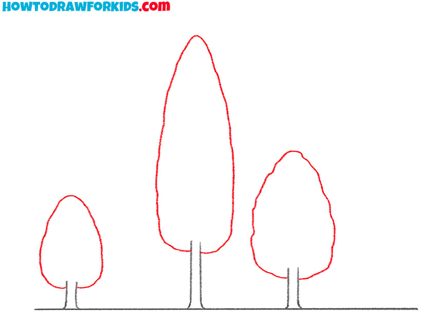 how to draw a forest easy for kids