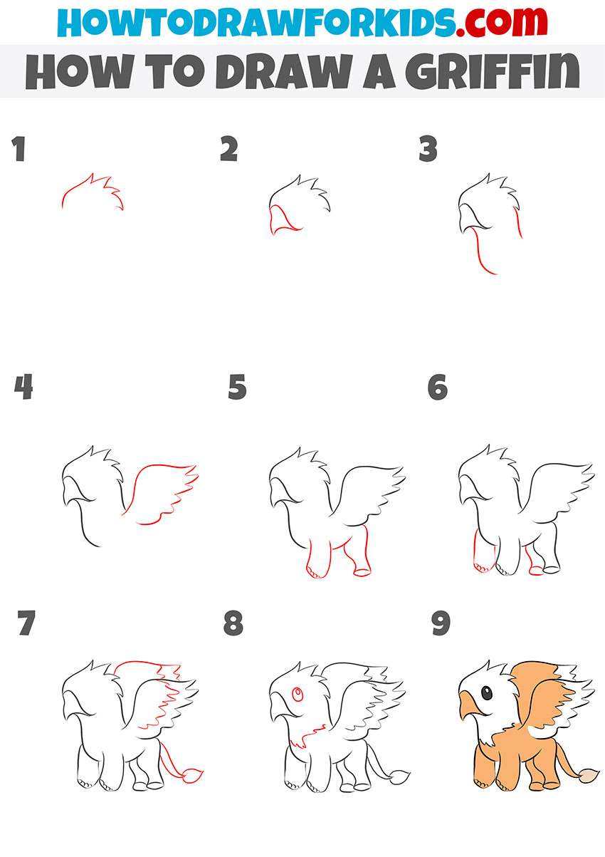 how to draw a griffin step by step