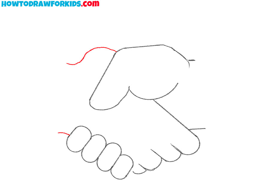 how to draw a handshake for kids easy