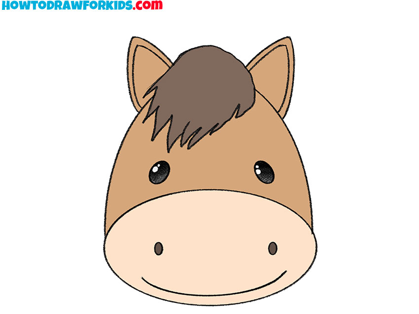 horse head cartoon drawing