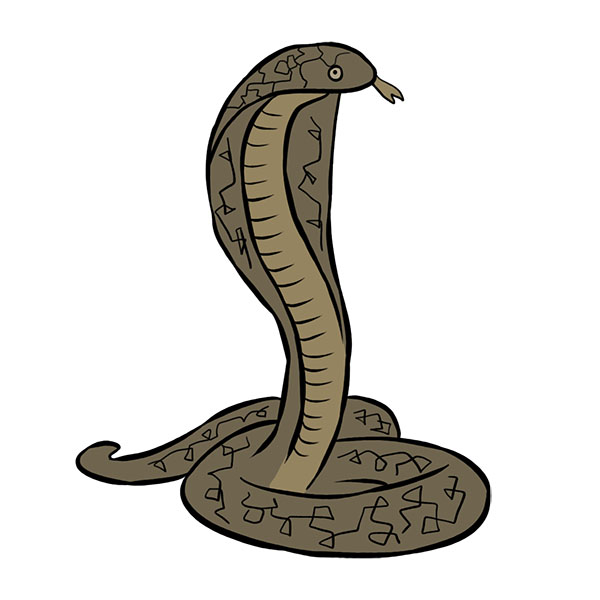 Drawing a snake in egyptian style Royalty Free Vector Image