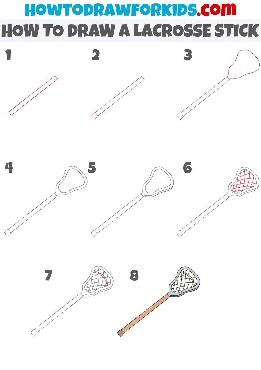 how to draw a lacrosse stick step by step